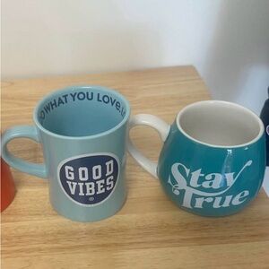 Life Is Good Blue and Teal Mugs